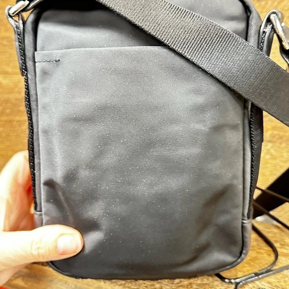 TUMI Black Nylon Crossbody Bag | Travel Tech Organizer Mini Messenger